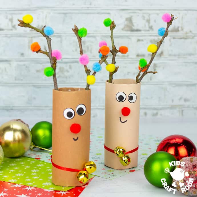 Cardboard Tube Reindeer Craft - Kids Craft Room